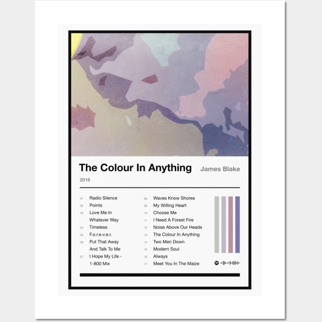 The Colour in Anything Tracklist Wall Art by fantanamobay@gmail.com